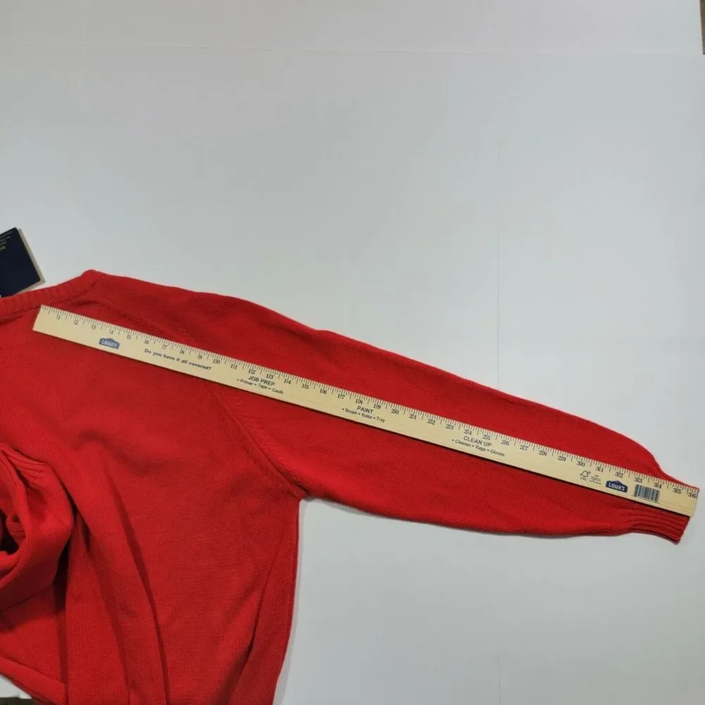 Byford Pullover Vneck‎ Sweater - Red - Knit - Cotton - XXL New - Vintage